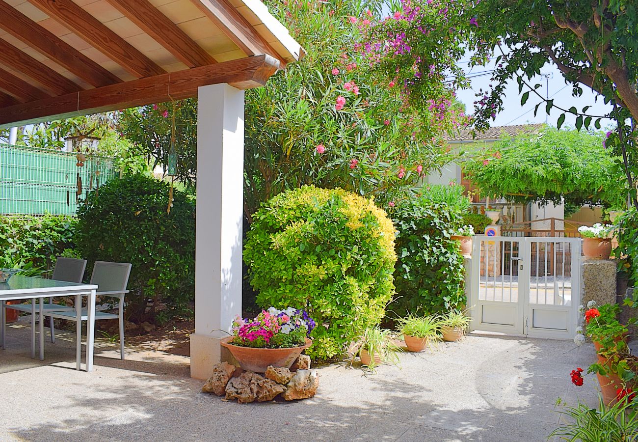 photo of a terrace with a garden full of nature 